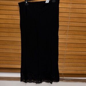 Reformation Carolina Elegant Black Lace Midi Skirt